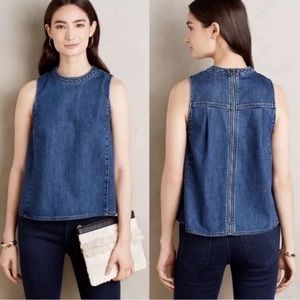 Holding Horses Blue Denim Swing Top from Anthropologie - Size 0